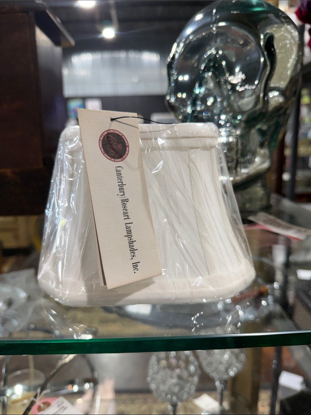 Canterbury Rosemont White Lantern Shade — Classic Pleated Accent
